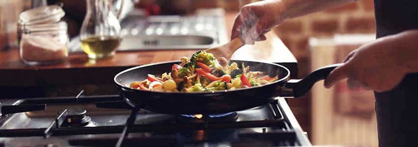 cooking on natural gas stove